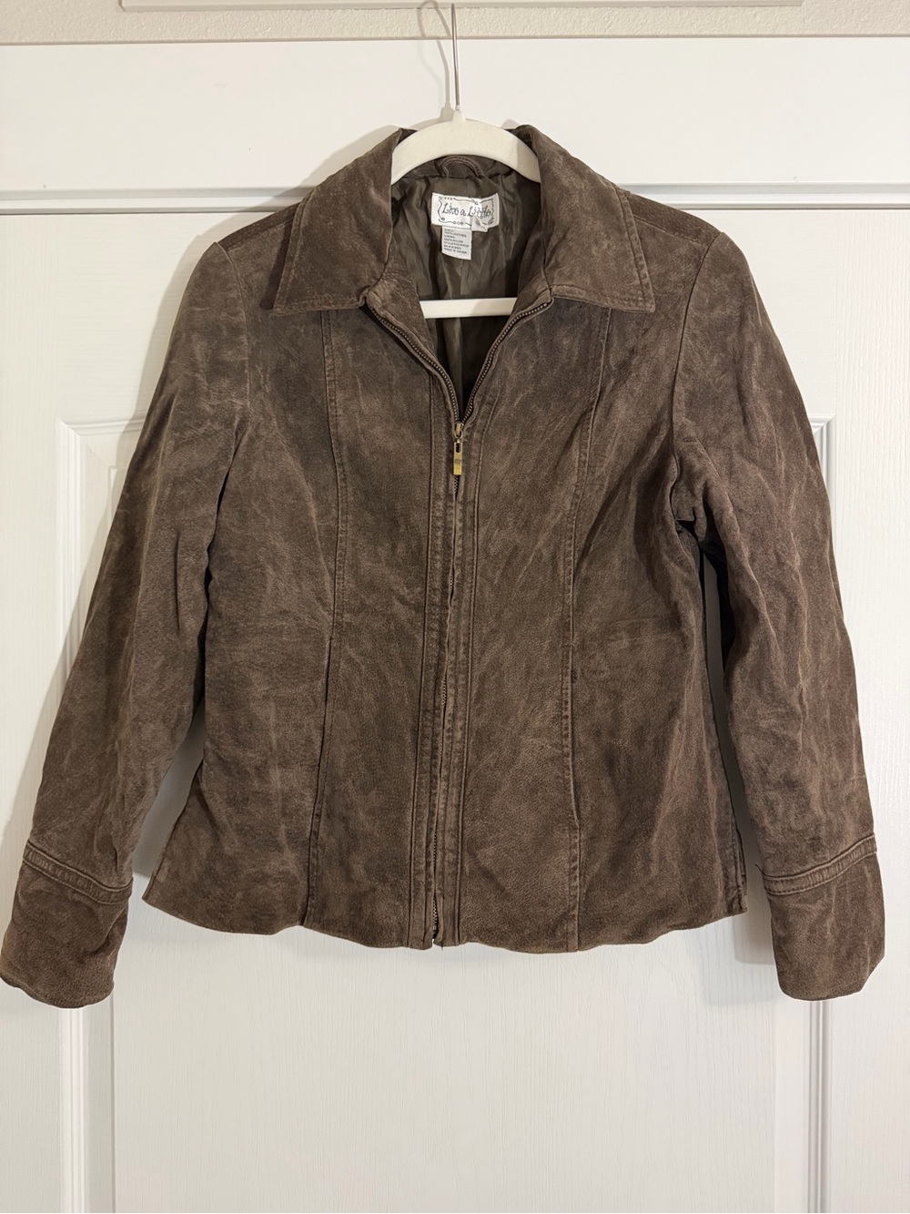 Vintage Suede Zip-Front Leather Jacket - Brown Live a Little